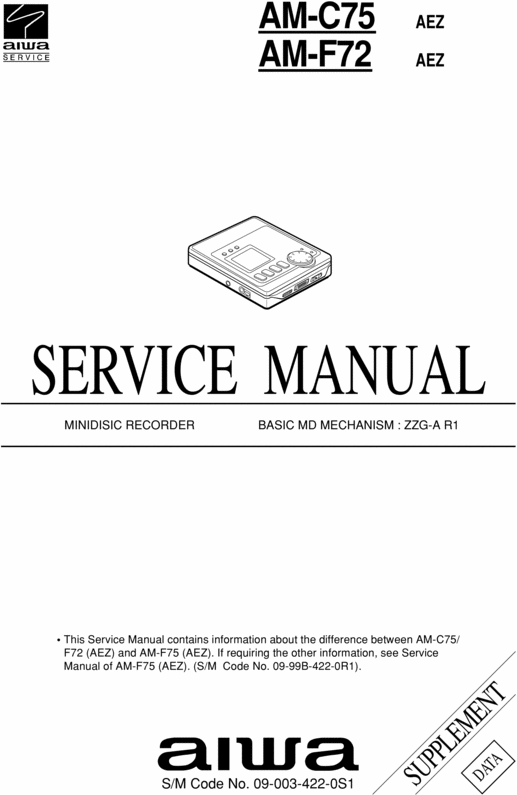 Product picture Aiwa AM-C75 AM-C72 Service Manual