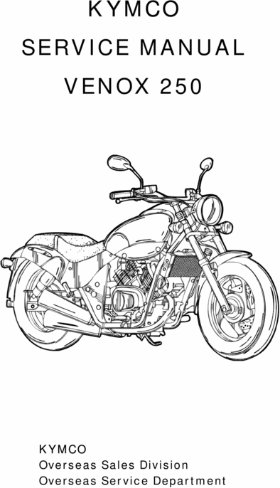 Product picture Kymco Service Manual Venox 250